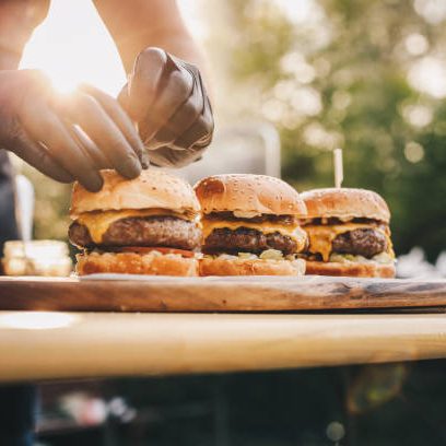 Decorating Tasty Hamburgers