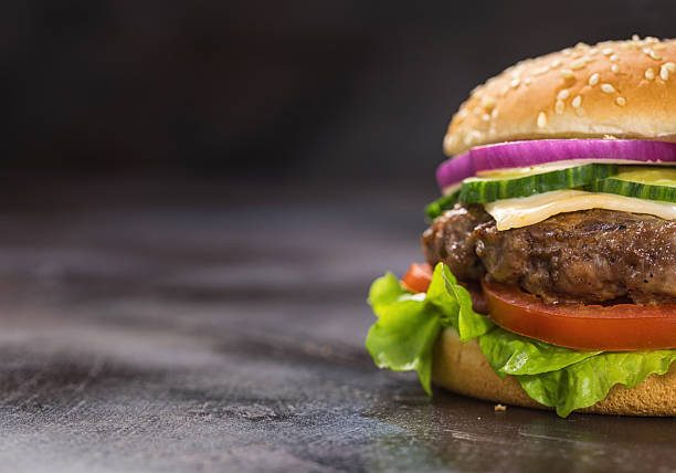 Homemade burger for 4th of July celebration